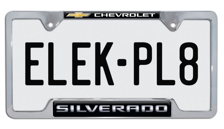 Silverado Chevy Open Chrome License Plate Frame