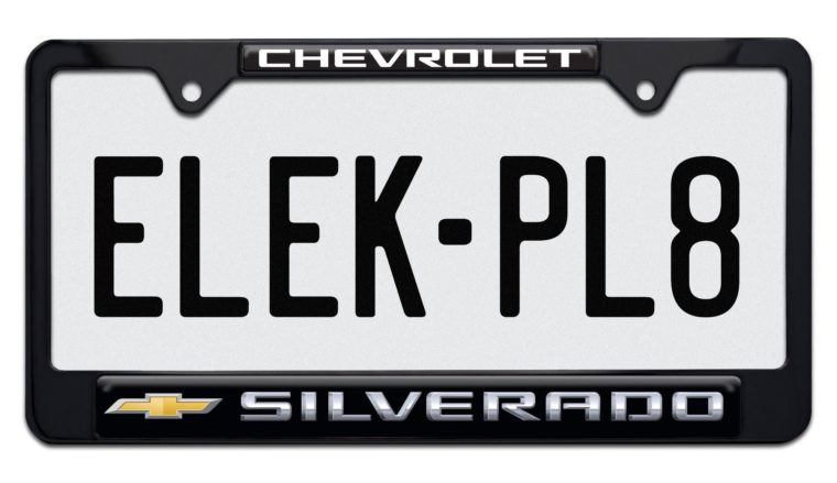 Silverado Chevy Standard Black License Plate Frame
