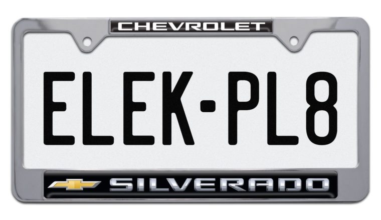 Silverado Chevy Standard Chrome License Plate Frame