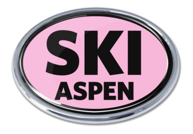 Ski Aspen Pink Chrome Emblem