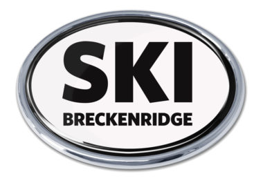 Ski Breckenridge White Chrome Emblem