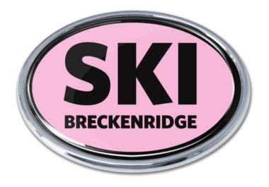 Ski Breckenridge Pink Chrome Emblem