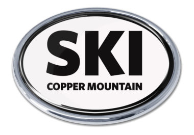 Ski Cooper Mountain White Chrome Emblem