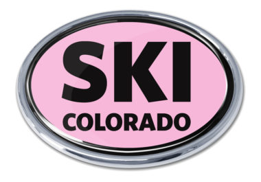 Ski Colorado Pink Chrome Emblem