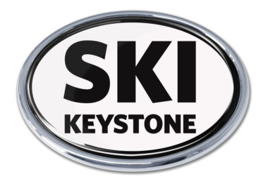 Ski Keystone White Chrome Emblem