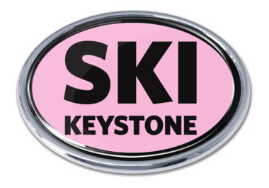 Ski Keystone Pink Chrome Emblem