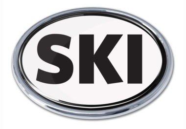 Ski White Chrome Emblem
