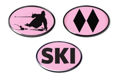 Pink Ski 3D Decal 3-Pack image