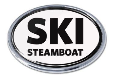 Ski Steamboat Springs White Chrome Emblem