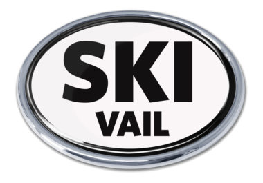 Ski Vail White Chrome Emblem image