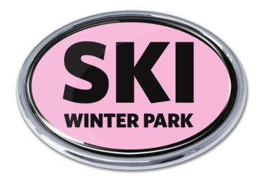 Ski Winter Park Pink Chrome Emblem
