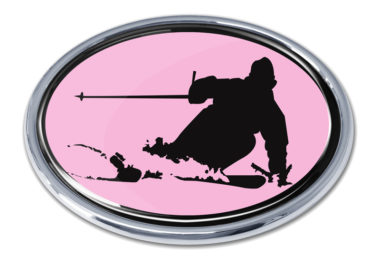 Skiing Pink Chrome Emblem image