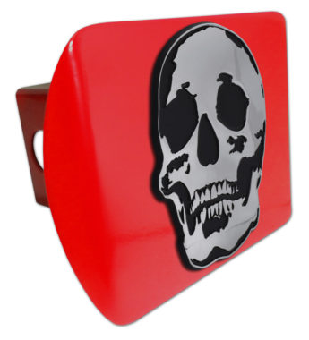 Skull Red Metal Hitch Cover