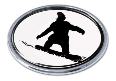 Snowboarding White Chrome Emblem image
