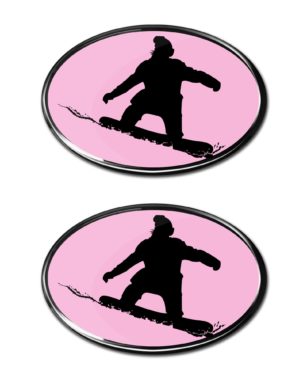 Pink Snowboard 3D Decal 2-Pack