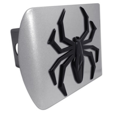 Black Lightning Spider Brushed Chrome Hitch Cover image