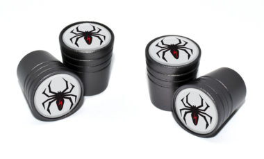 Lightning Spider Valve Stem Caps - Black Chrome image