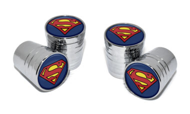 Superman Valve Stem Caps - Chrome Smooth