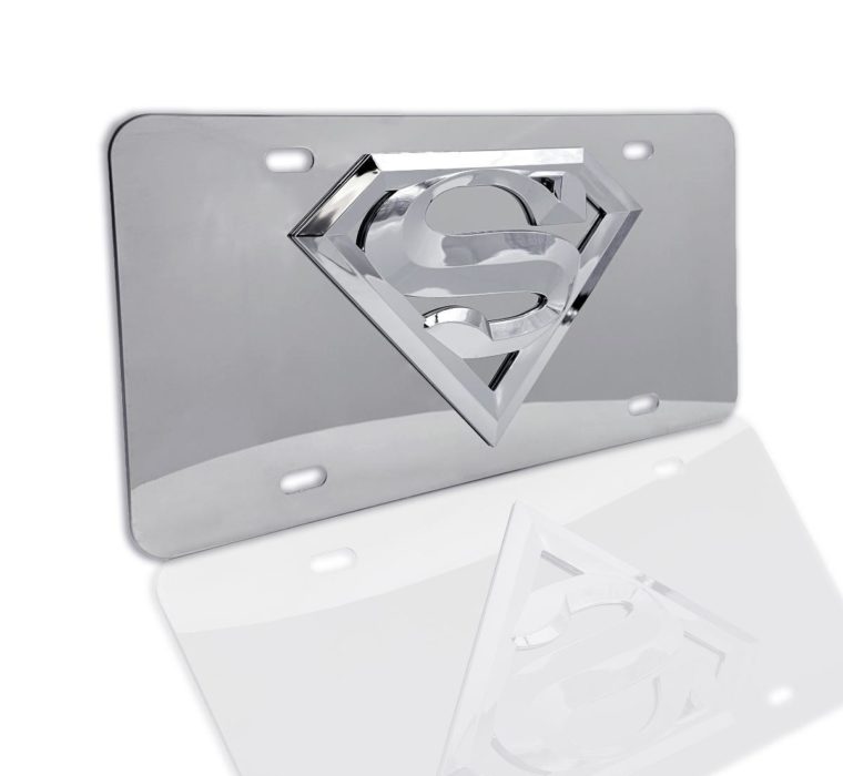 Superman 3D Stainless Steel License Plate