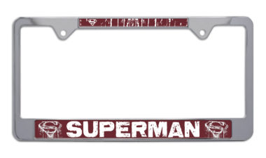 Superman Distressed Chrome License Plate Frame