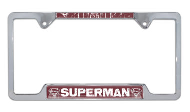 Superman Distressed Open Chrome License Plate Frame image
