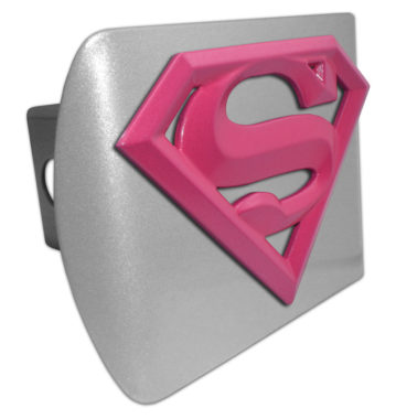Supergirl Pink and Brushed Hitch Cover