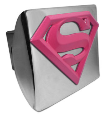 Supergirl Pink and Chrome Hitch Cover