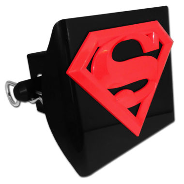Superman Red Emblem on Black Plastic Hitch Cover image
