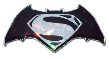 Batman v Superman Silver 3D Reflective Decal image