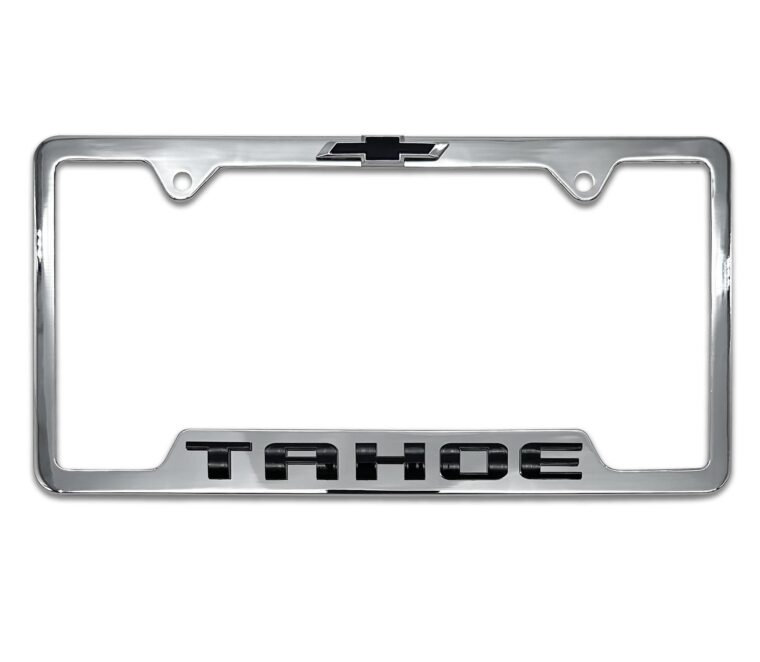 Chevy Black Tahoe Chrome Open License Plate Frame