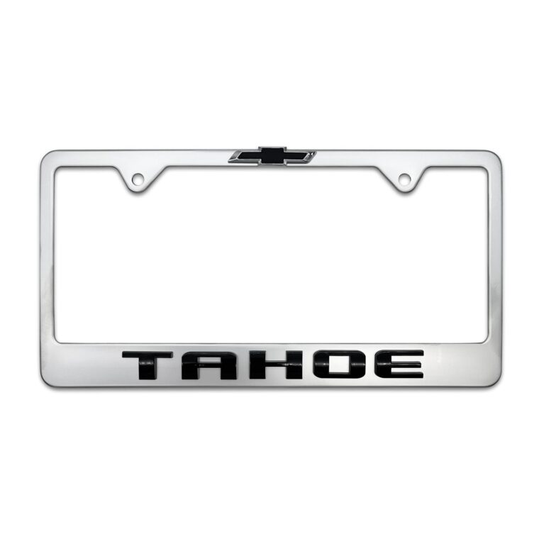 Chevy Black Tahoe Brushed License Plate Frame