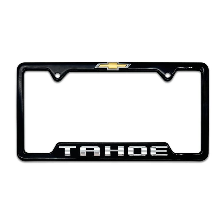 Chevy Tahoe Black Open License Plate Frame