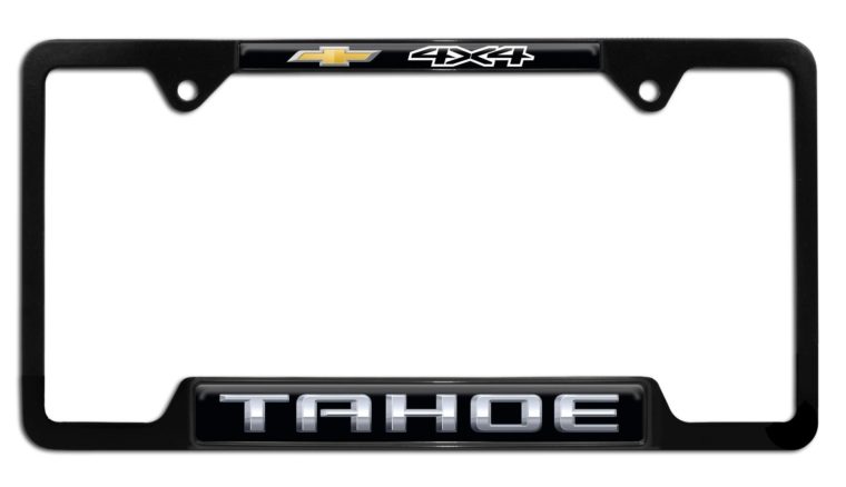 Tahoe 4x4 Open Black License Plate Frame