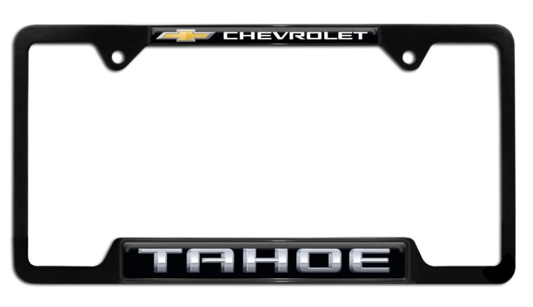 Tahoe Chevy Open Black License Plate Frame