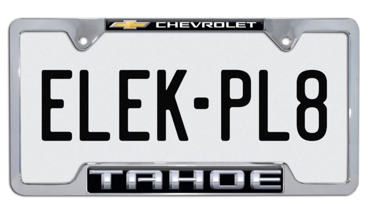 Tahoe Chevy Open Chrome License Plate Frame