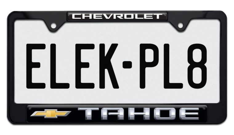 Tahoe Chevy Standard Black License Plate Frame