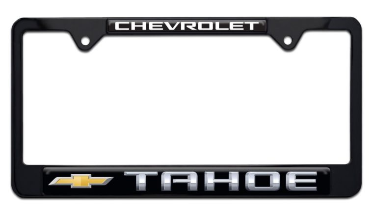 Tahoe Chevy Black License Plate Frame