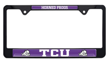 TCU Horned Frog Black License Plate Frame image