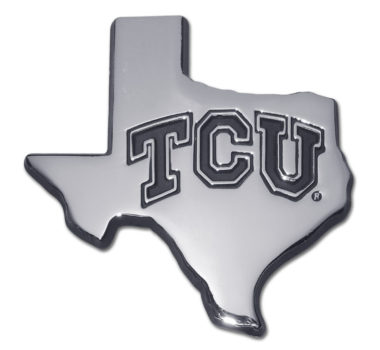 TCU Texas Shape Chrome Emblem