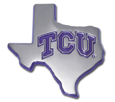 TCU Texas Shape Purple Chrome Emblem image
