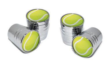 Tennis Ball Valve Stem Caps - Chrome image