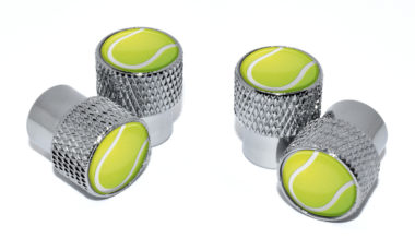 Tennis Ball Valve Stem Caps - Chrome Knurling