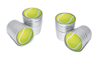 Tennis Ball Valve Stem Caps - Matte Chrome