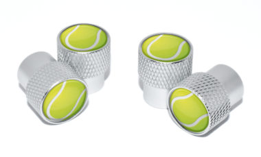 Tennis Ball Valve Stem Caps - Matte Knurling image