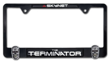 3D Terminator Skynet Black Metal License Plate Frame