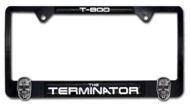 3D Terminator T-800 Black Metal License Plate Frame