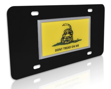 Don't Tread Flag Black License Plate image