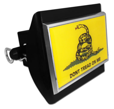 Dont Tread On Me Flag Black Plastic Hitch Cover image