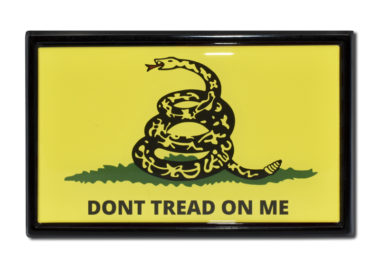 Don't Tread On Me Flag Black Frame Emblem image
