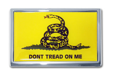 Don't Tread On Me Flag Chrome Emblem